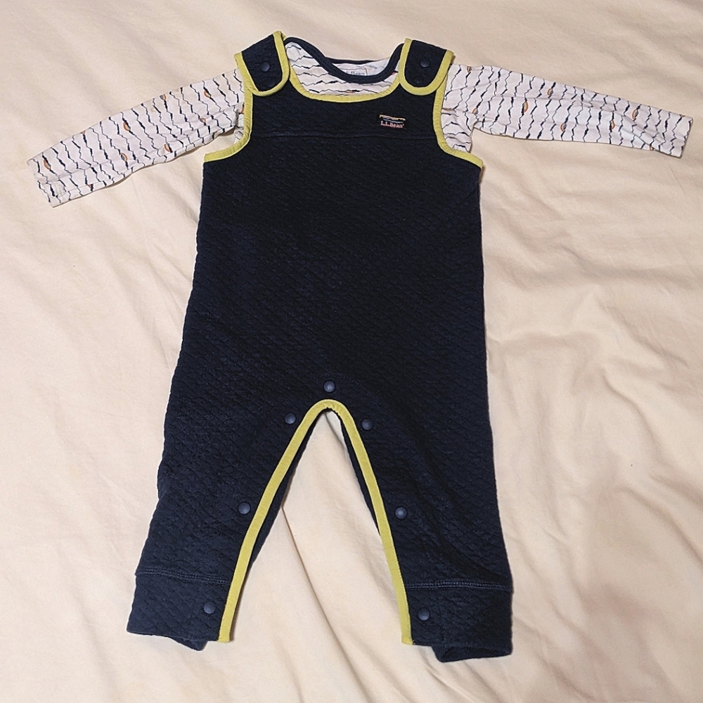 LL Bean Quilted Romper Infant Size 12-18MO